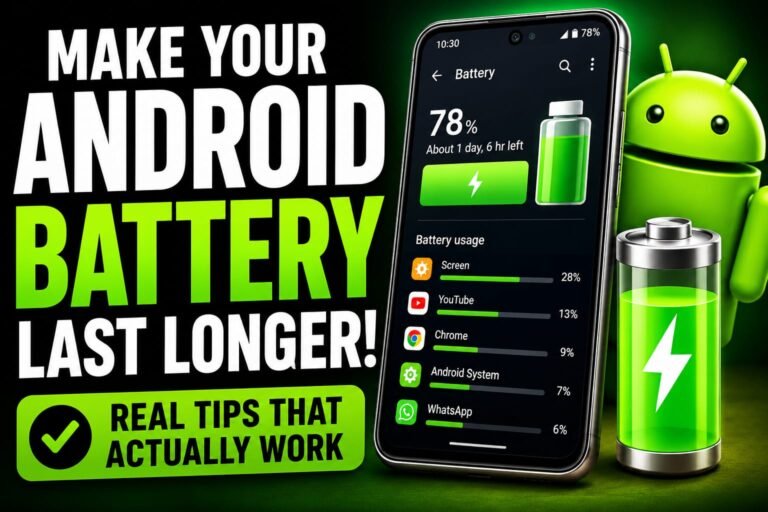 Discover Android battery saving tips that actually work. Simple, free settings and habits to make your Android battery last longer through the whole day.